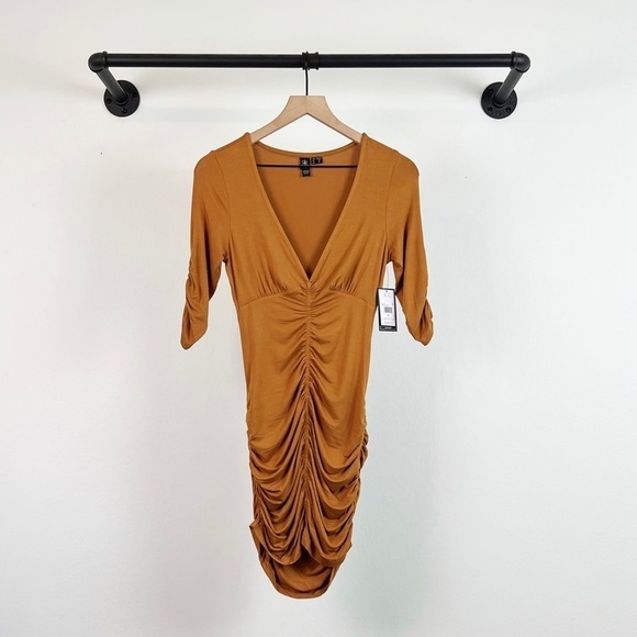 NWT Volcom Shir Fine Ruched Bodycon Mini Dress - Picture 5 of 9